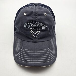 Callaway Golf Hat Cap Strap Back Mens One Size Blue Trucker Mesh Embroidered